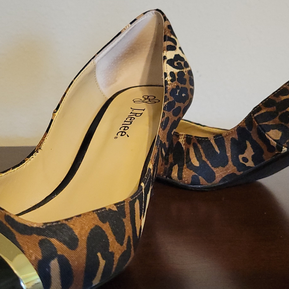 J.Renee Leopard Print Heels Brown and Black